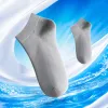 Light grey mesh breathable summer thin short cotton socks Specification image